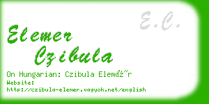 elemer czibula business card